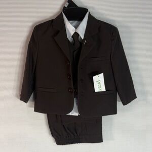Stylish Dark Brown Toddler Suit 5 pc Set- Size 2 o